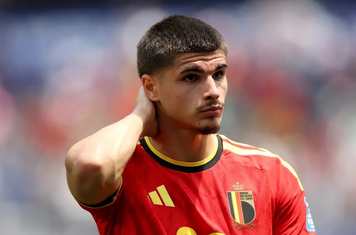 Player in Belgium kit during match warm-up