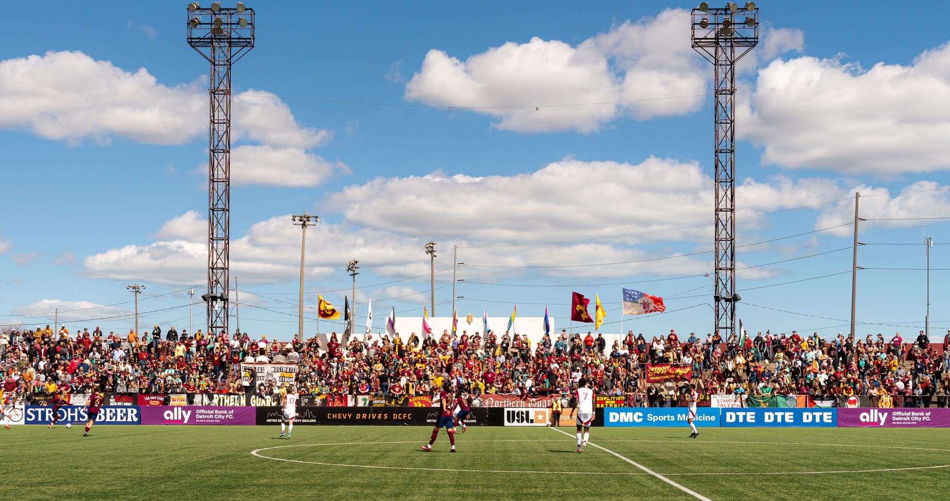 Detroit City players during match against Lexington