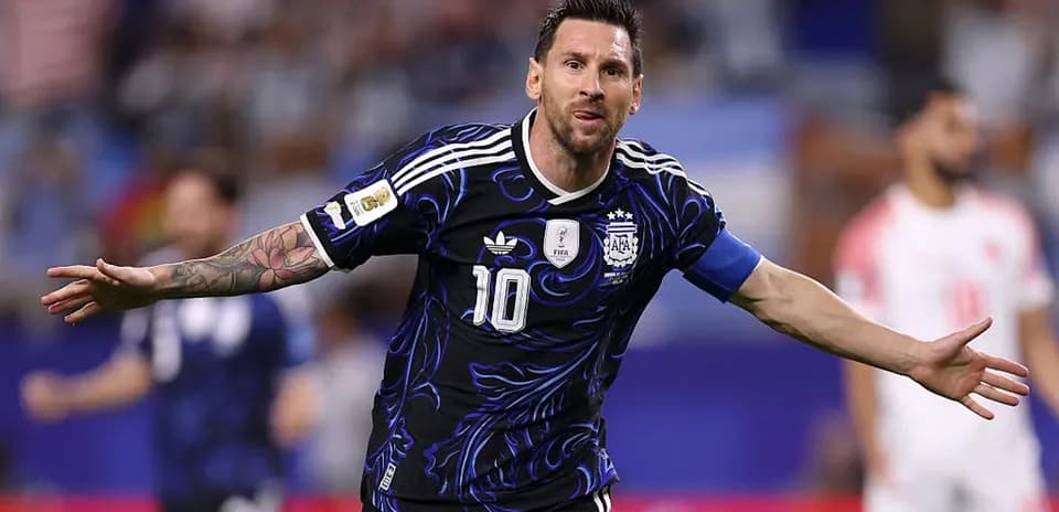 Lionel Messi celebrating a goal during a match