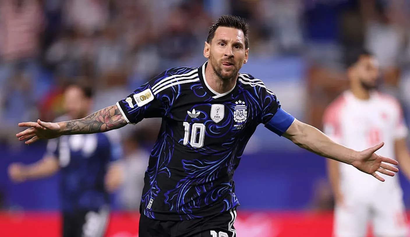 Lionel Messi celebrating a goal during a match
