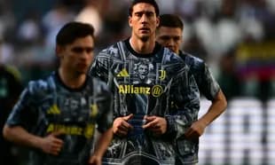 Juventus players warming up before the match