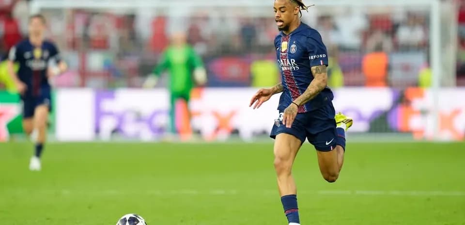 PSG player running with ball during match