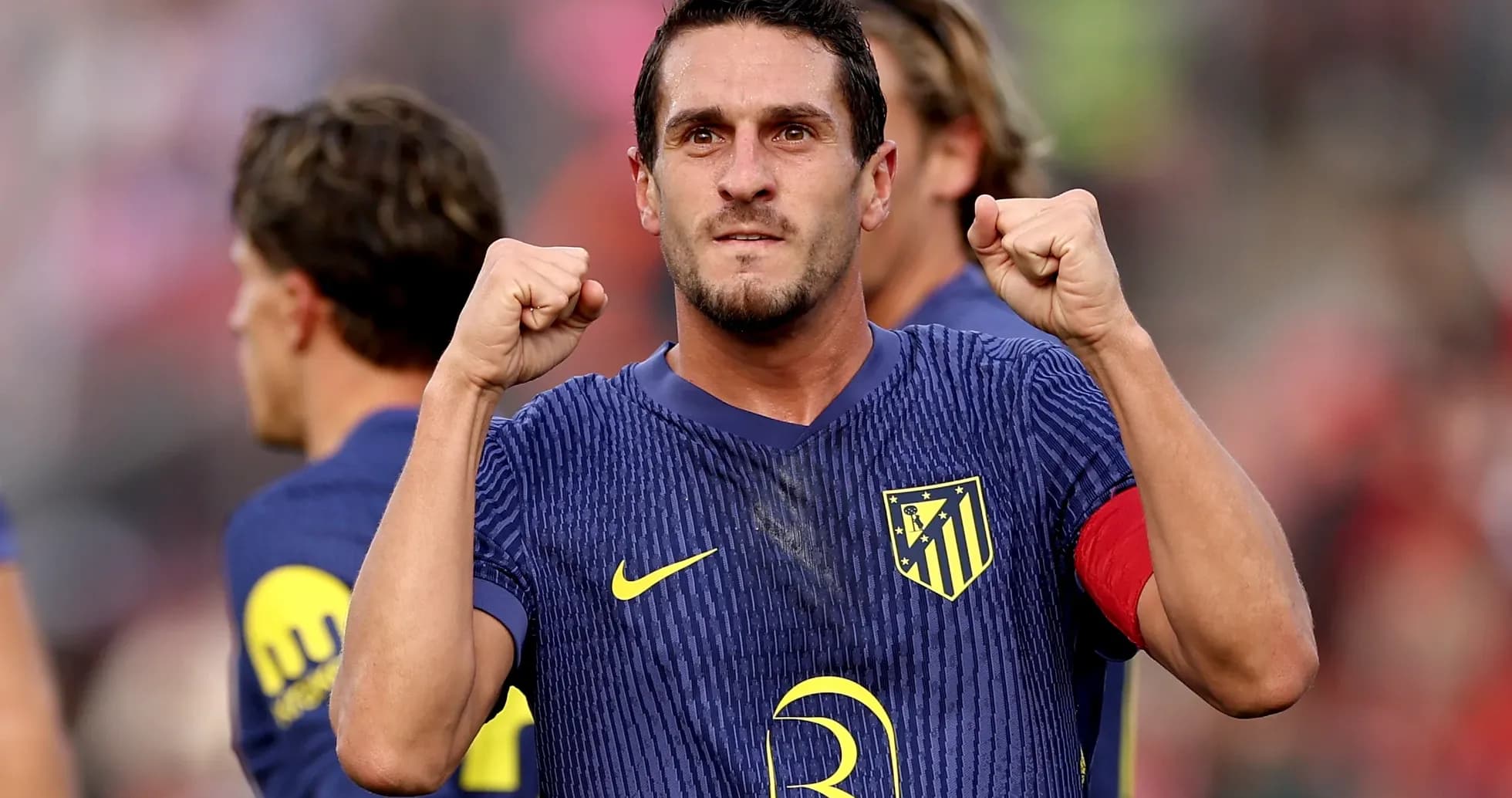 Atletico Madrid player celebrating victory