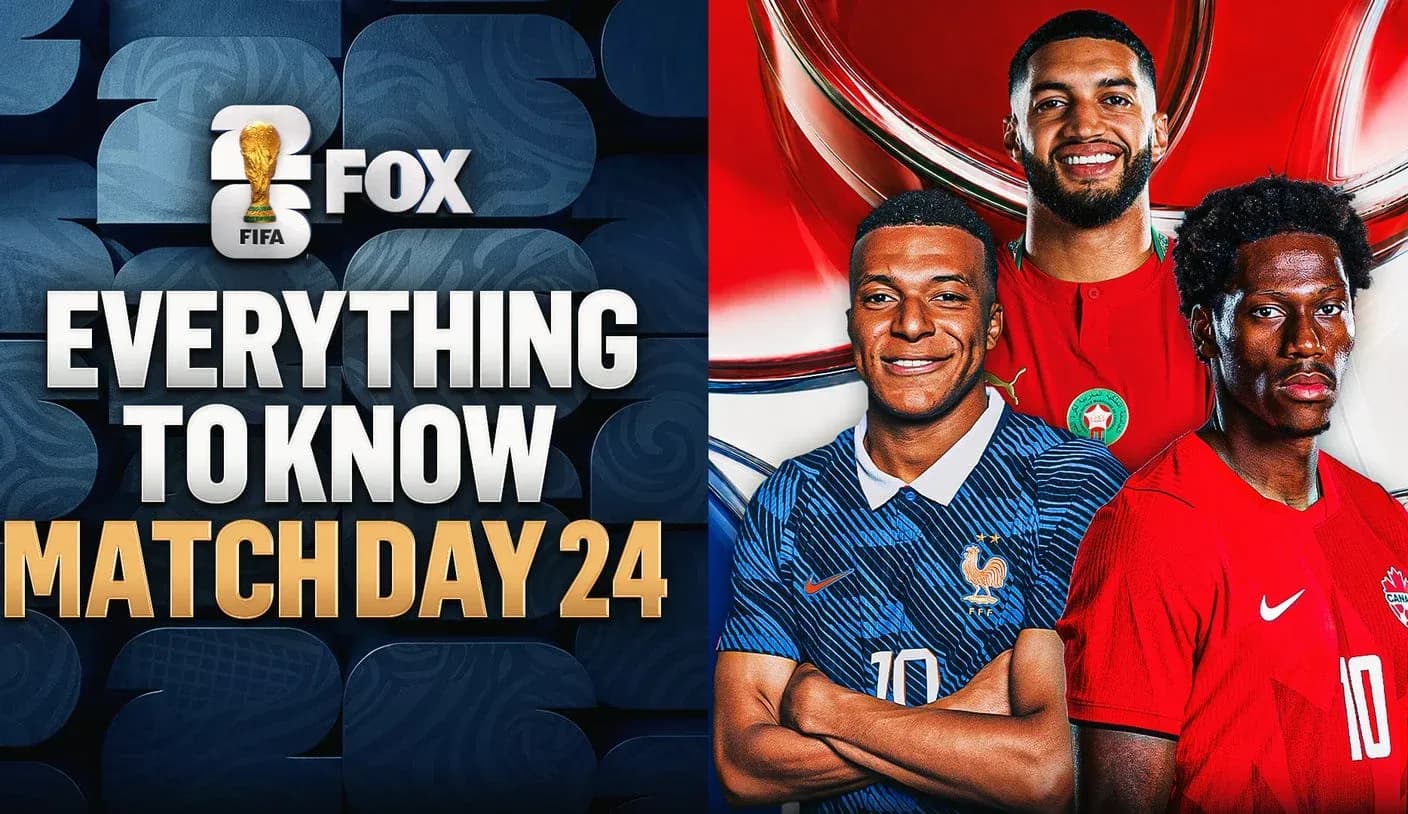 Three football players promoting Match Day 24 coverage