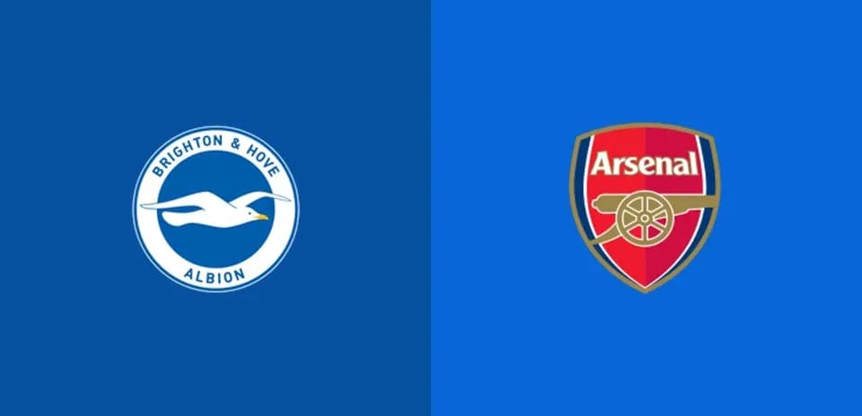 Logos of Brighton & Hove Albion and Arsenal