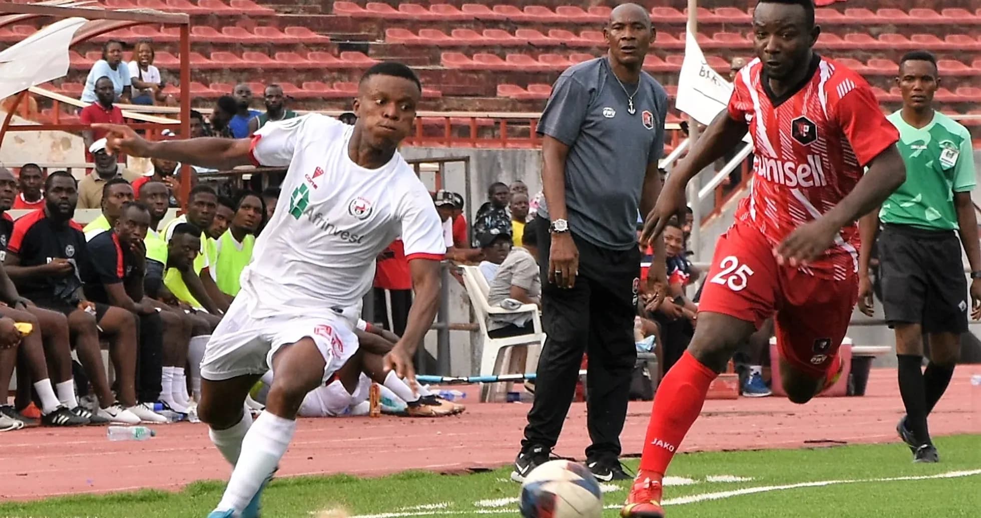 Player chasing the ball during NPFL match
