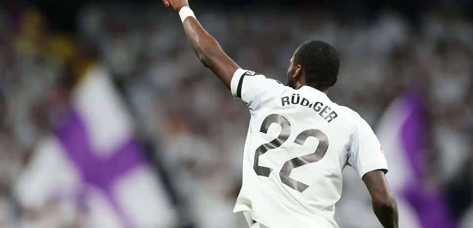 Antonio Rüdiger celebrating during La Liga match