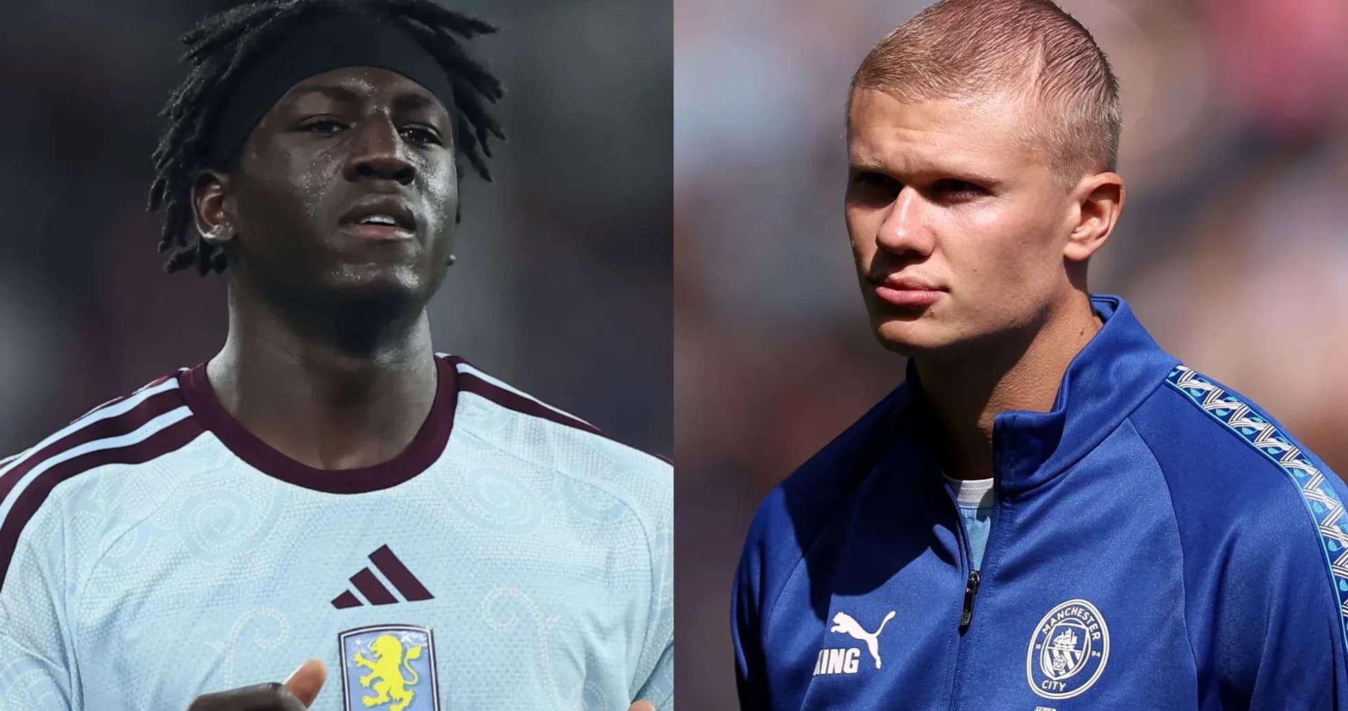 Two football players in their team kits