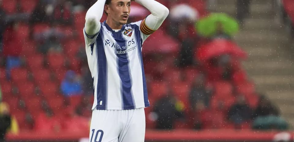 Levante player shows frustration during match