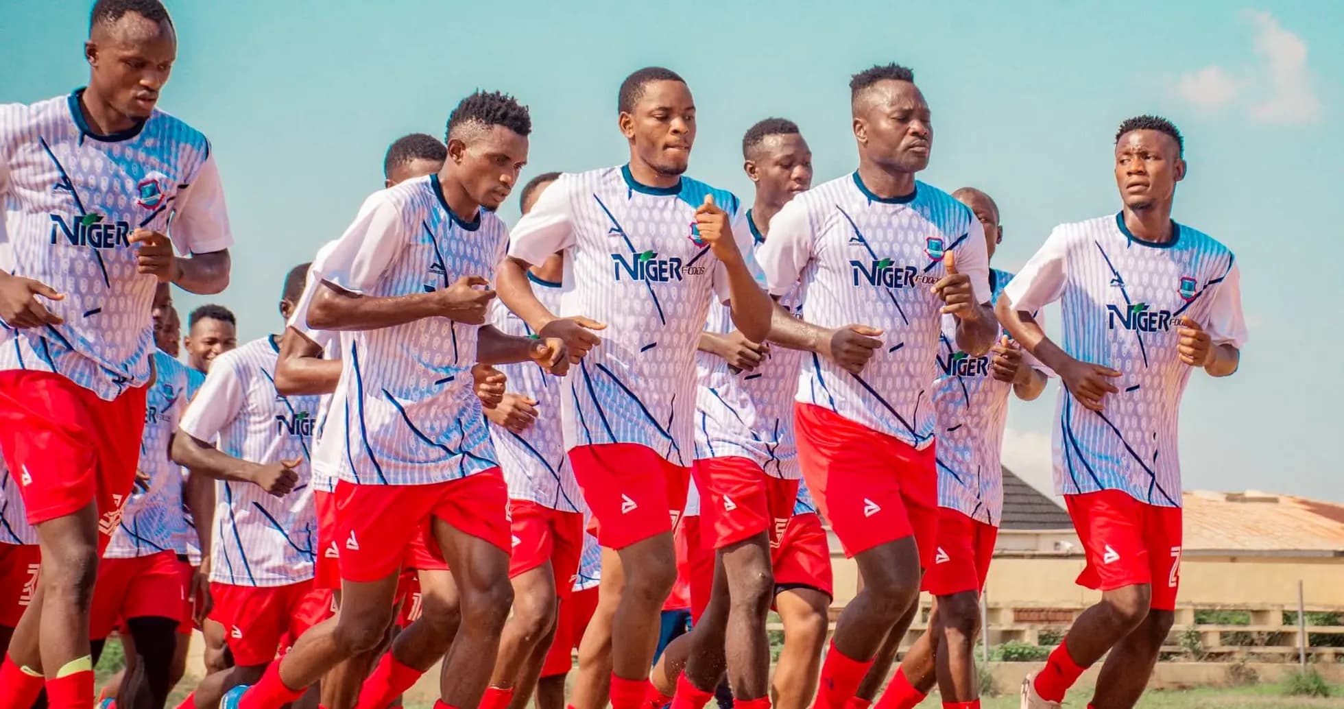 Niger Tornadoes players training on the field