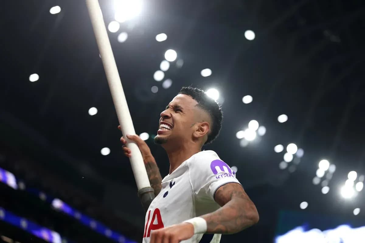 Player celebrating with a pole during match