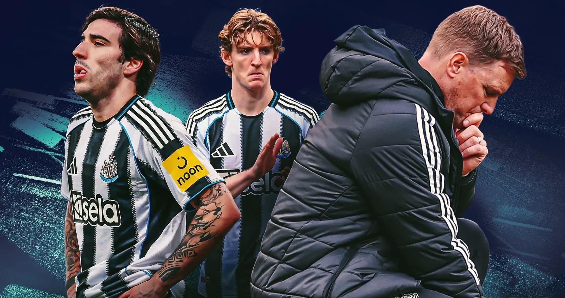 Newcastle players and manager during match analysis