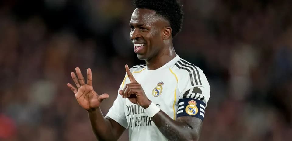 Player celebrating after scoring a goal for Real Madrid