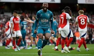 Bournemouth player celebrating a goal against Arsenal