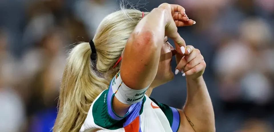 Athlete gesturing during a sports event