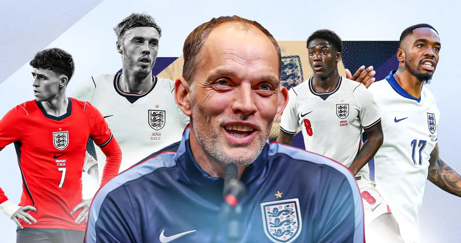 England team players and manager in promotional image