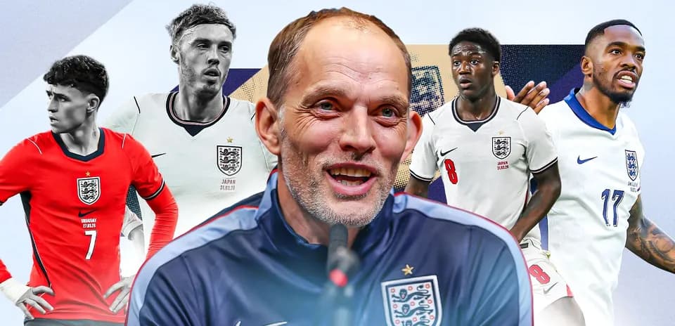England team players and manager in promotional image