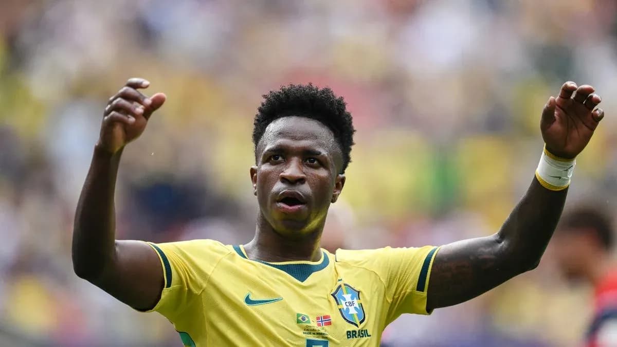 Player celebrating during a Brazil national team match