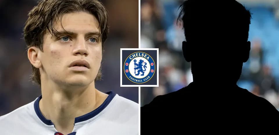 Young player with Chelsea FC logo beside silhouette