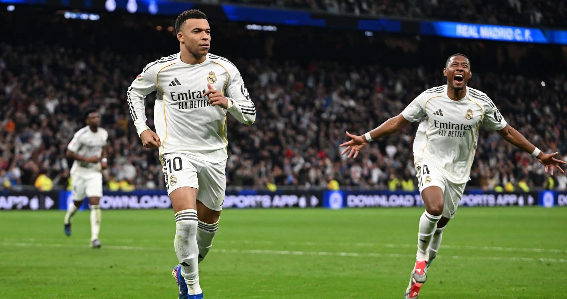 Real Madrid players celebrating a goal