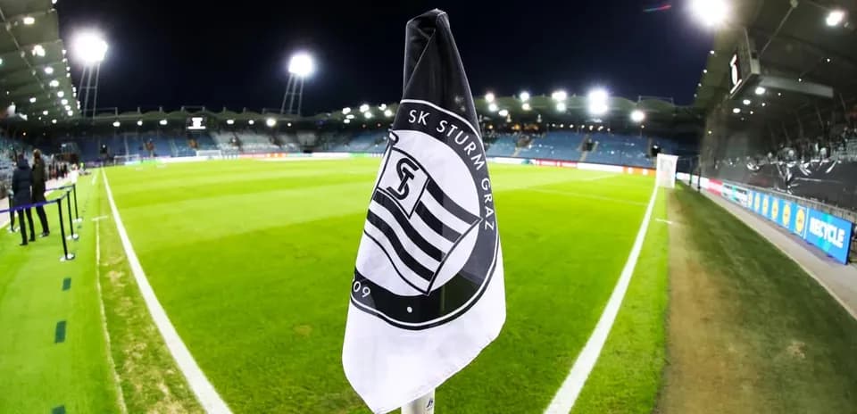 Corner flag of SK Sturm Graz at stadium