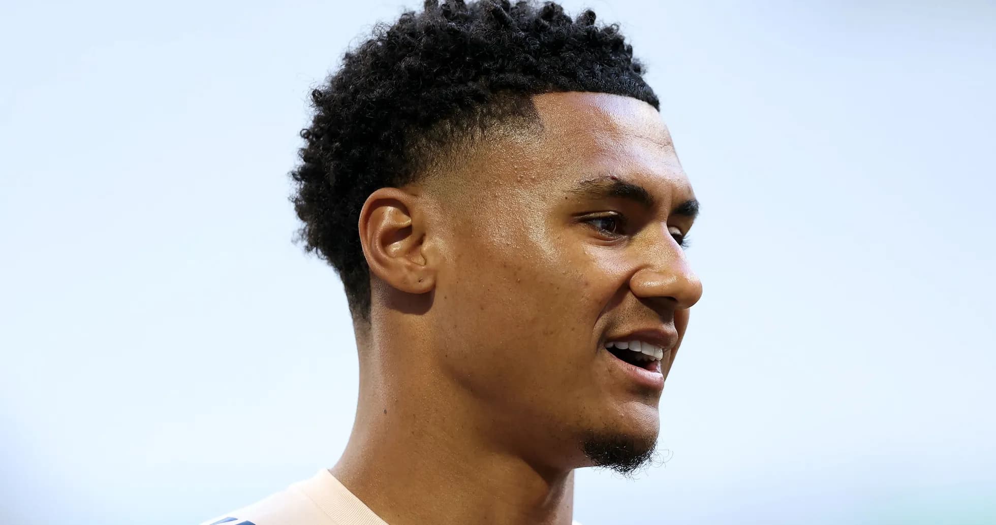 Close-up of a player smiling during interview