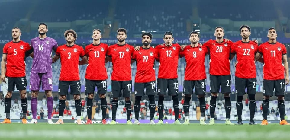 Egypt national team lineup before match