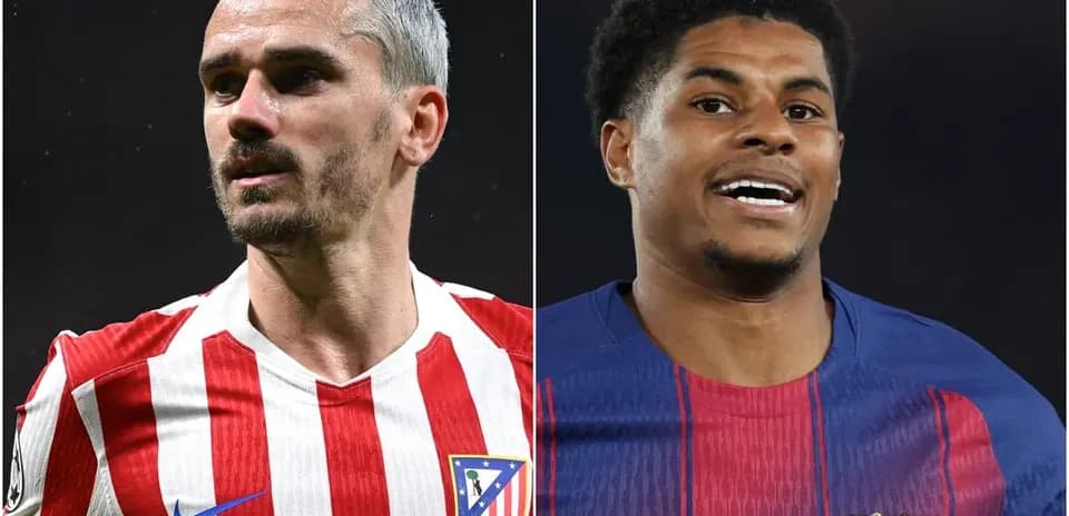 Antoine Griezmann and Marcus Thuram in team jerseys