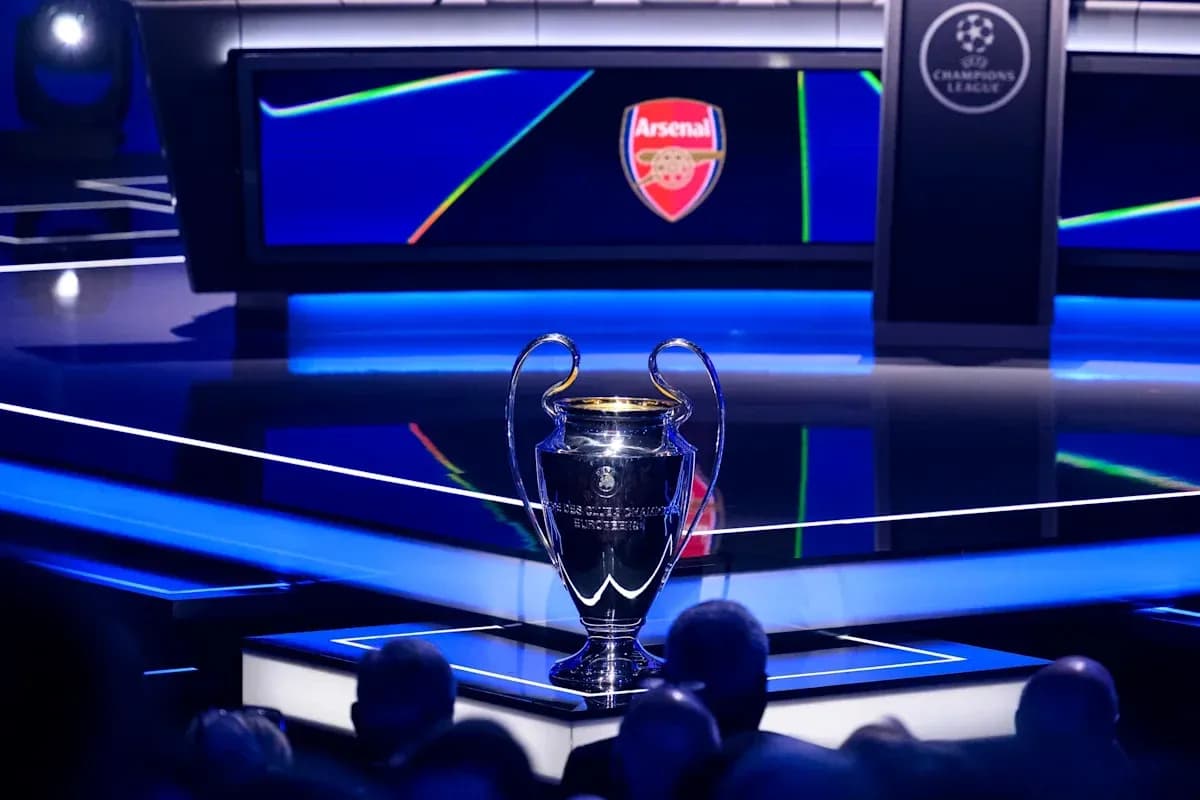 Champions League trophy displayed at event
