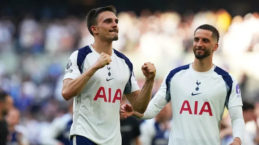 Tottenham players celebrating after a match