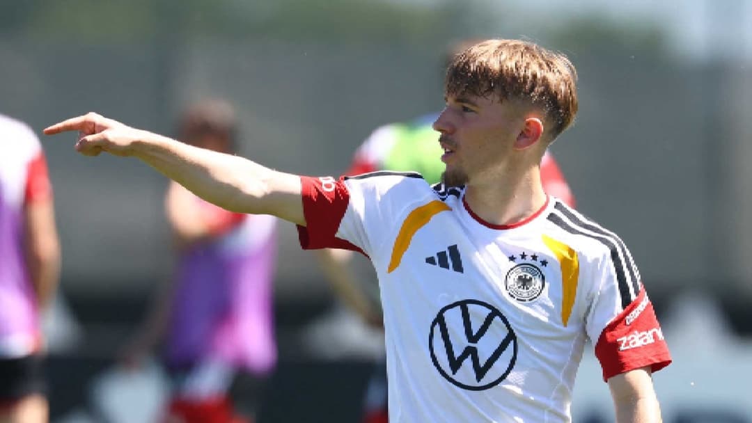 Player gesturing during training session for Germany