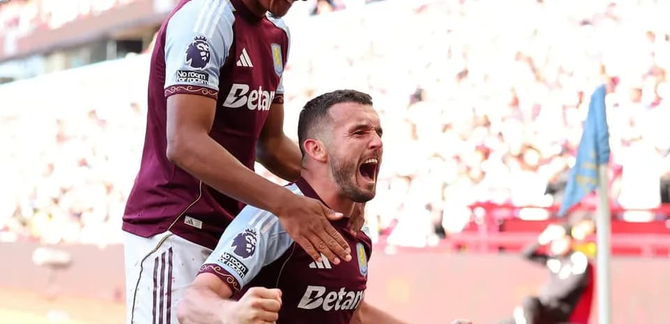 Aston Villa players celebrating a goal