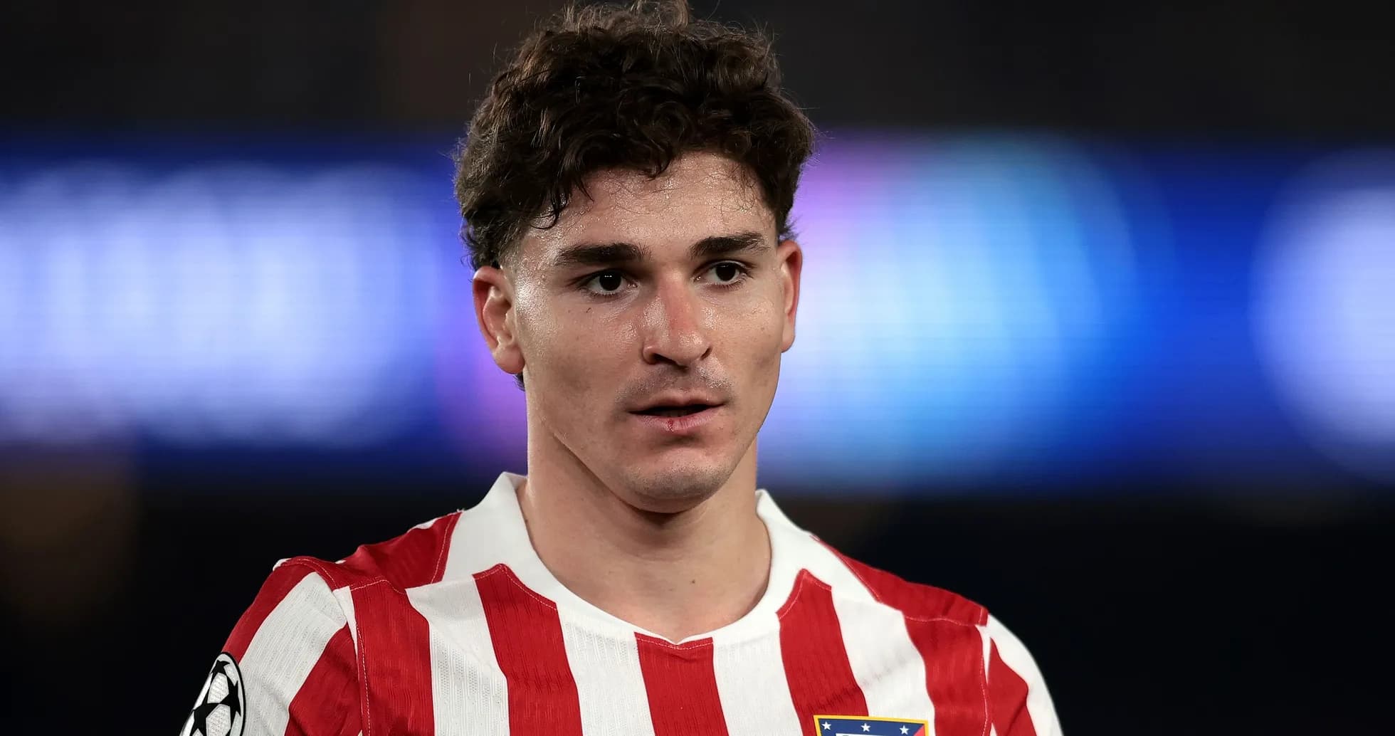 Atletico Madrid player during match close-up