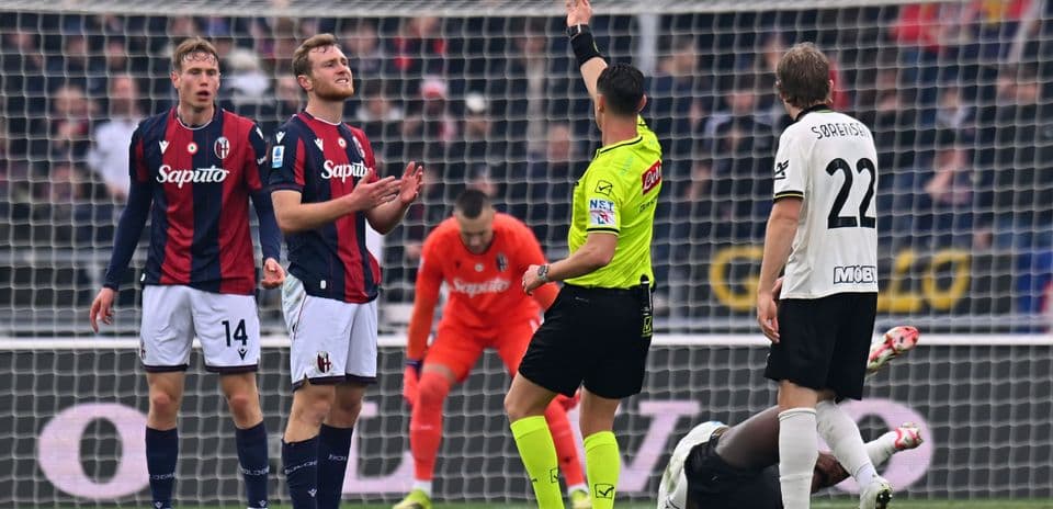 Bologna player in action during a match.