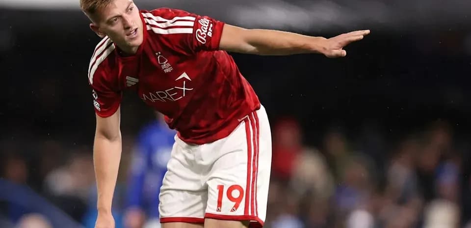 Player gesturing during Nottingham Forest match