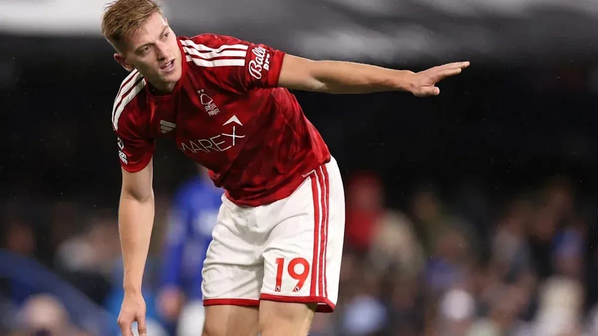 Player gesturing during Nottingham Forest match