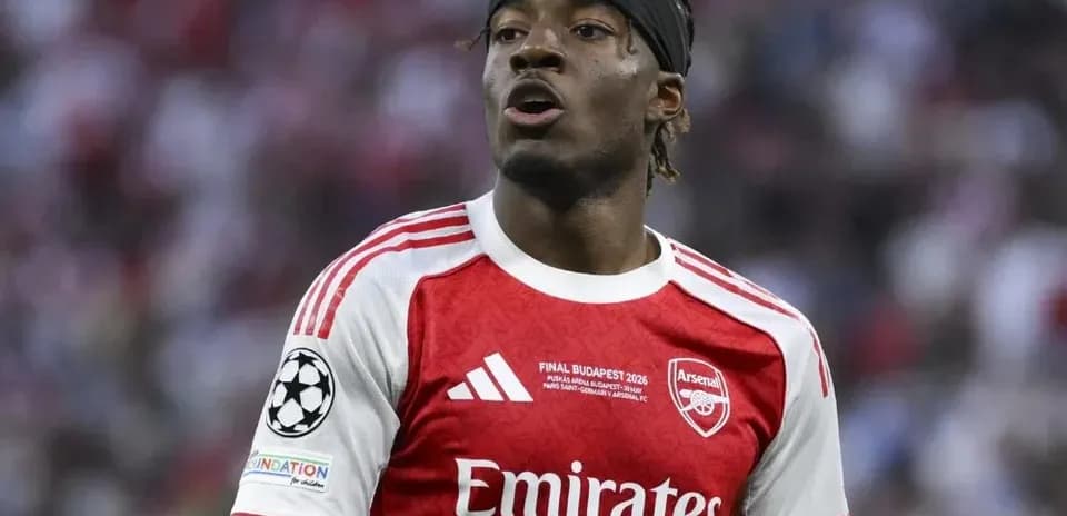 Player in Arsenal kit during Champions League match