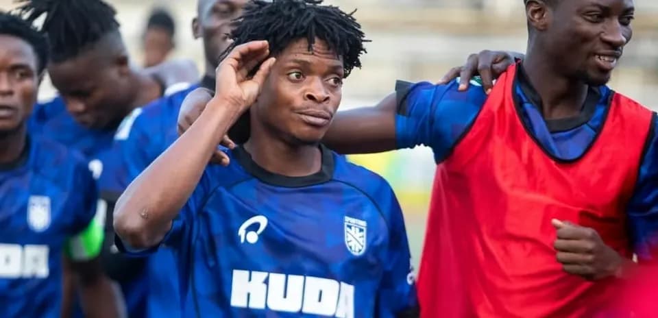 Sporting Lagos players celebrating during a match