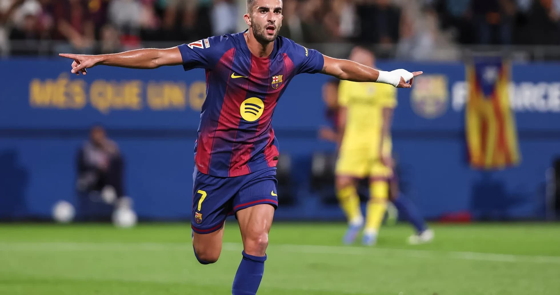 Barcelona player celebrating a goal during match