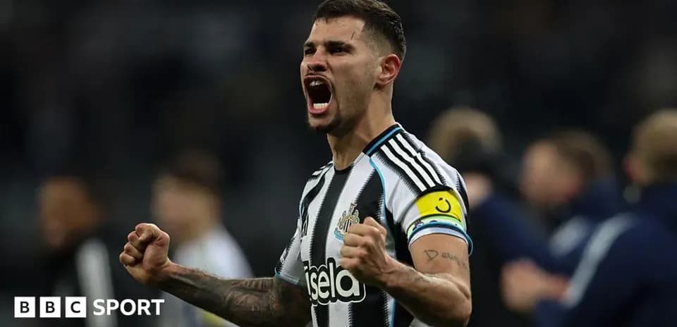 Newcastle player celebrating passionately after a match