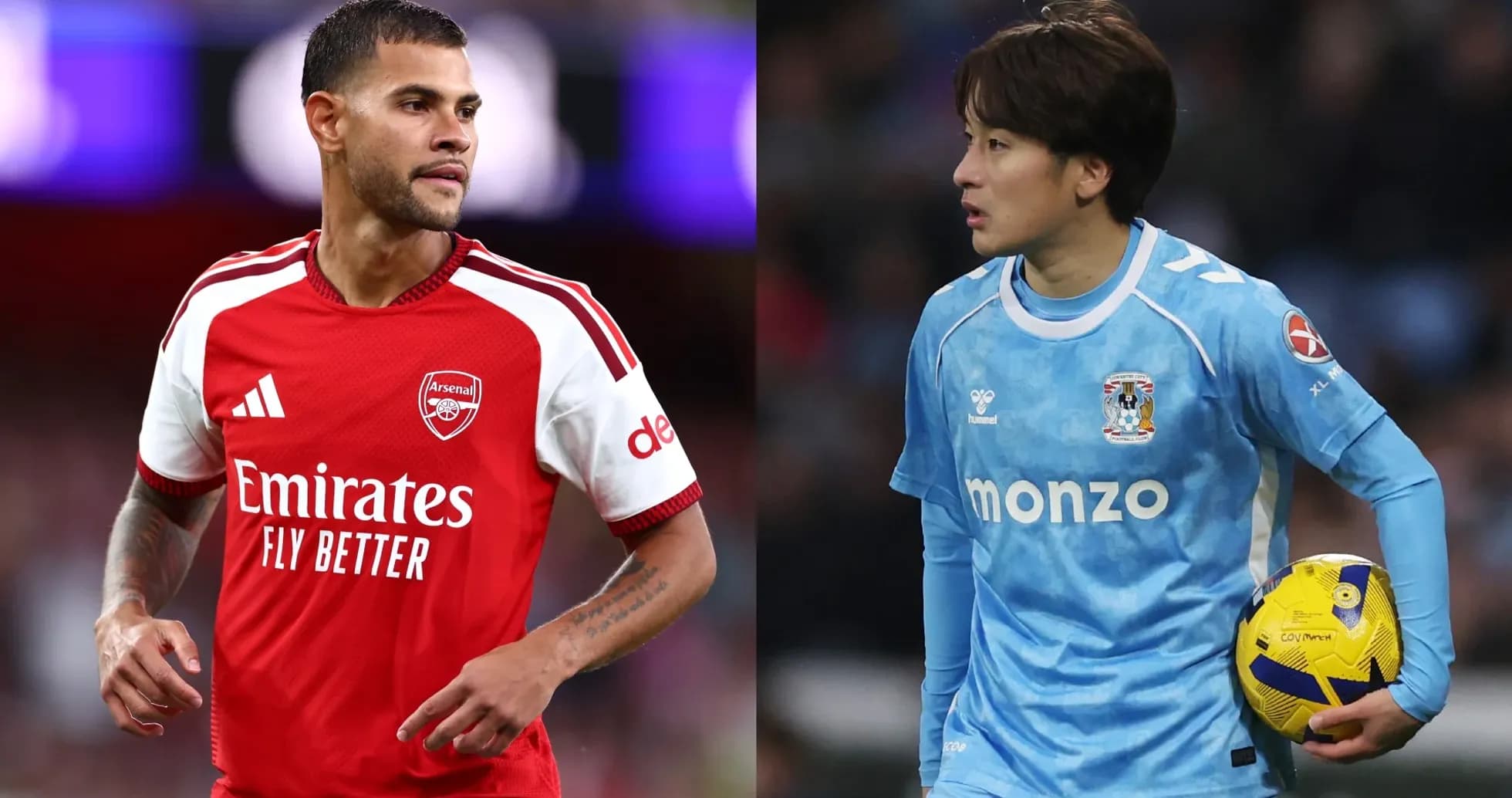 Arsenal and Coventry players during match