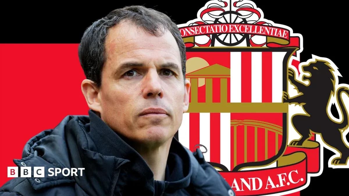 Coach in front of Sunderland A.F.C. logo