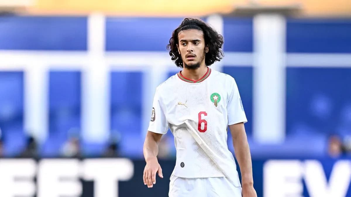 Moroccan player in white jersey during match