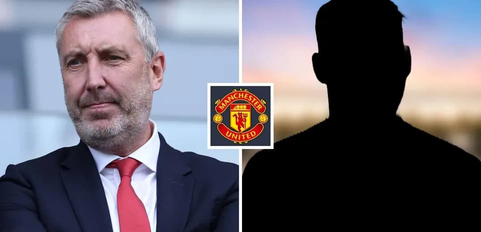 Football executive and silhouette with Manchester United logo