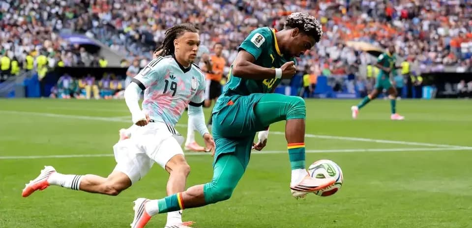 Player dribbling the ball during a match