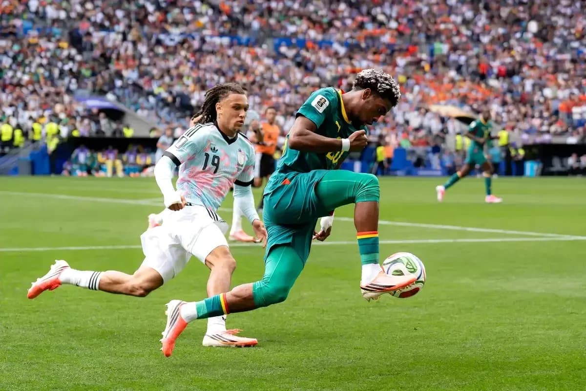 Player dribbling the ball during a match