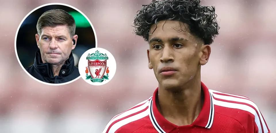 Young player in Liverpool kit with Steven Gerrard image