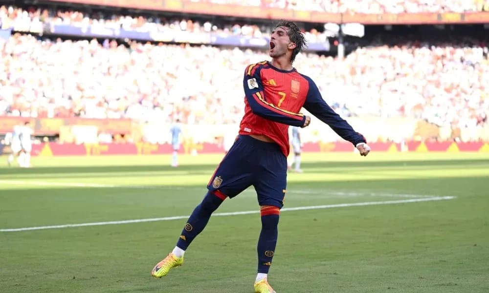 Player celebrating goal during match on field