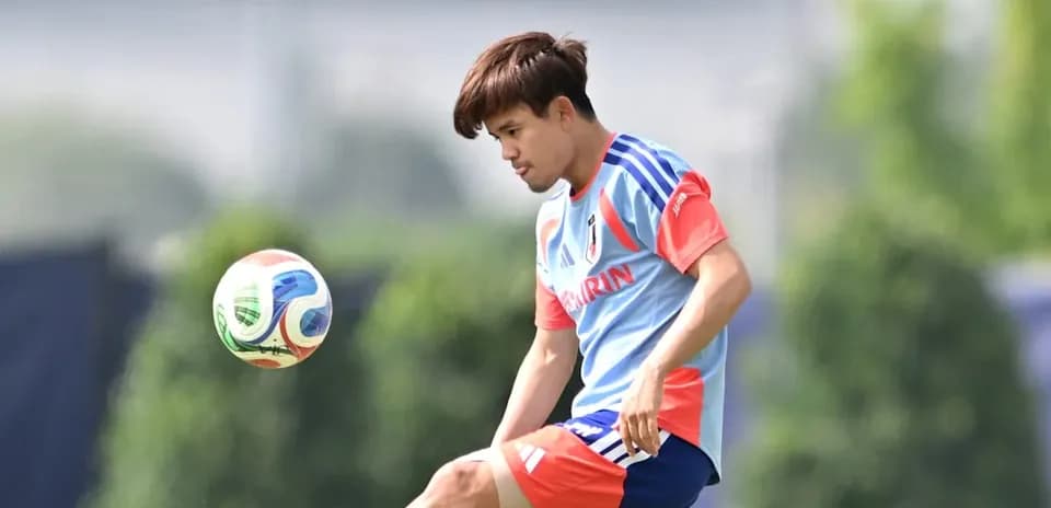 Player practicing with a soccer ball during training