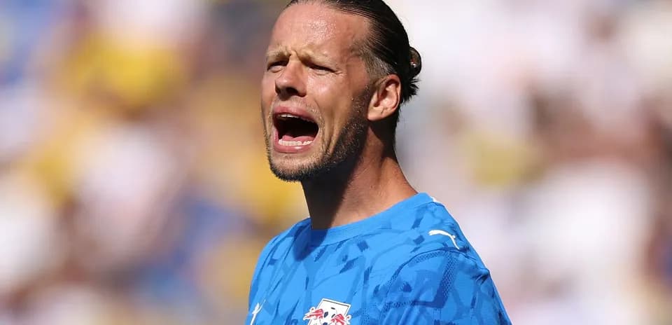 Goalkeeper shouting during a match on the field